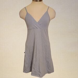 Brandy Mayville Blue Floral Spaghetti Strap Mini Dress V Neck Size XS